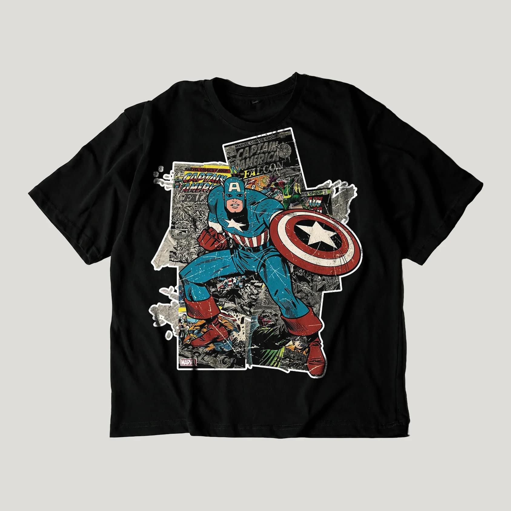 Captain America Comic Collage T-Shirt